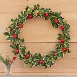 Variegated Holly Wreath