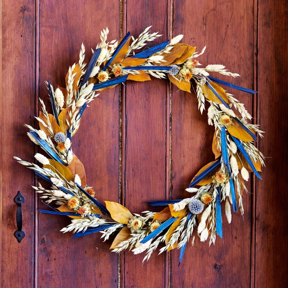 Blue Sparks Dried Wreath 3 Blue Sparks Dried Wreath