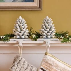 Cast Iron Pine-Cone Stocking Holders