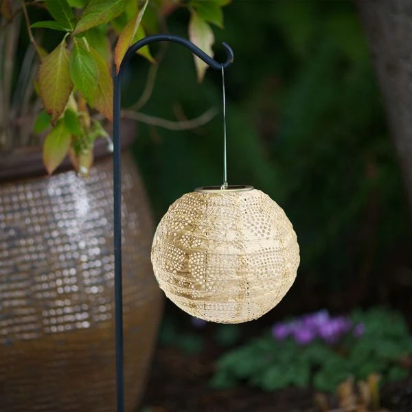 Radiant Solar Globe Lantern - Small, Pearl 4 Radiant Solar Globe Lantern - Small, Pearl - Image 2