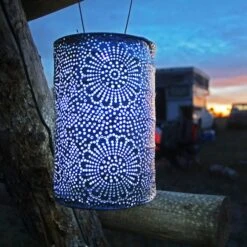 Radiant Solar Cylinder Lantern – Ultramarine, Blue -Garden Bloomy Shop x600 28362